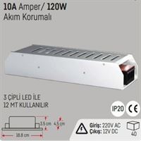 10A.120W.SLİM KASA İÇ MEKAN LED TRAFOSU 12V. 1